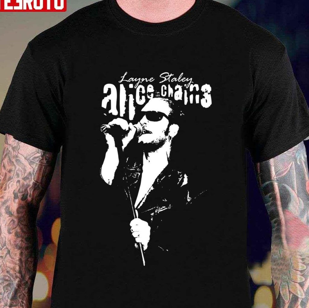 Singing Layne Staley Graphic Unisex T-Shirt Hoodie, Sweatshirt | PureTeeCo.com (Image 1)