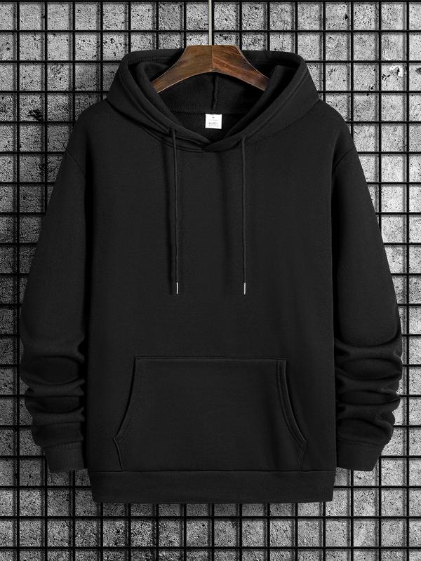 Men's Letter & Cross Print Drop Shoulder Hoodie, Casual Graphic Sweatshirt, Daily Holiday Wear for Men's Spring... (Image 2)