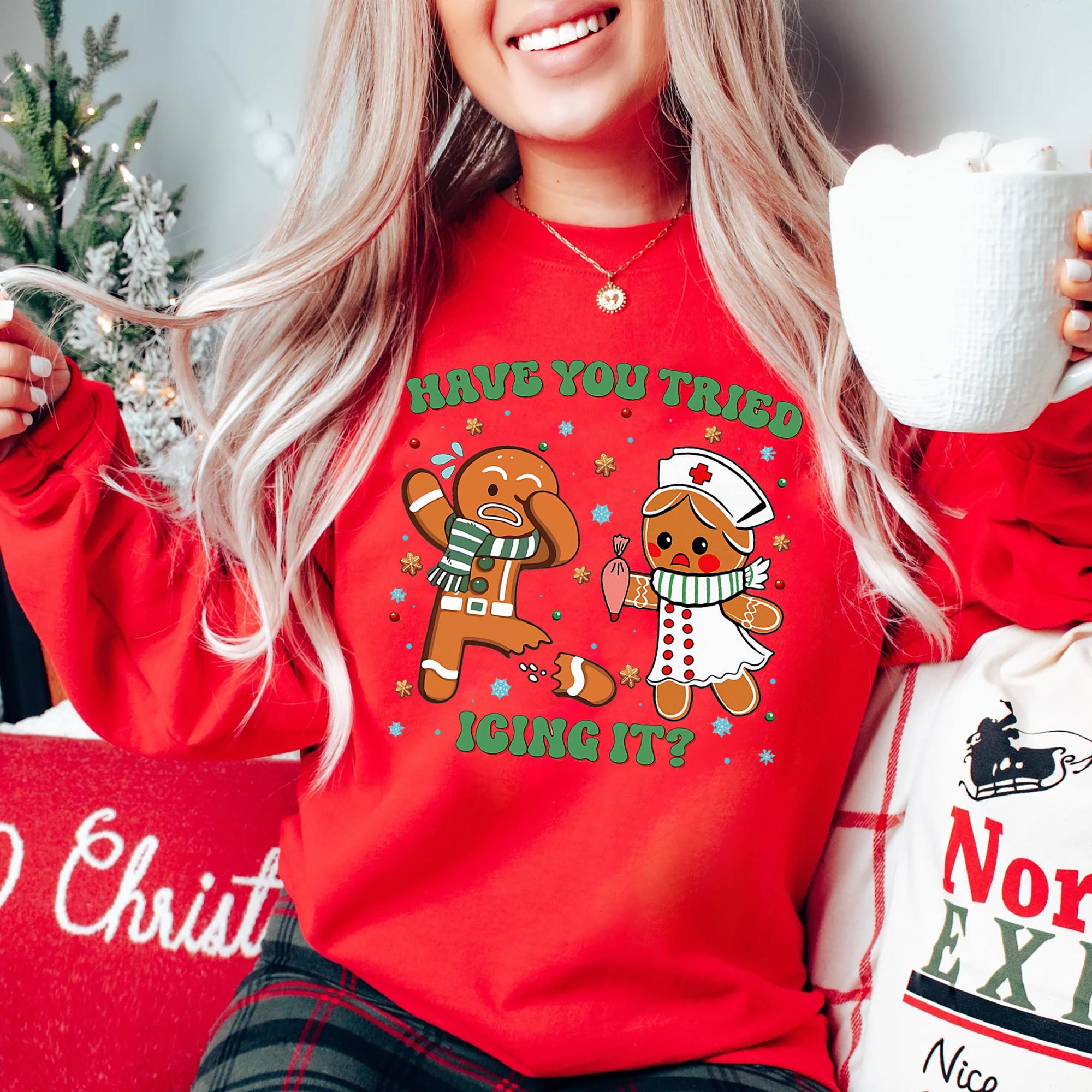 Nurse Christmas Tried Icing Gingerbread Nurse Nurse Holiday Tee Ems Christmas Tee (2)