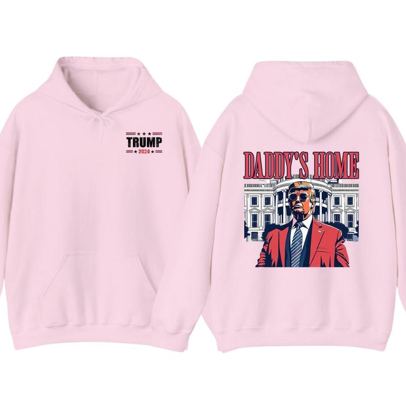 Daddy's Home Trummp Pink 2024 Maga 2024 Trummp Return 45 47 Tshirt - Sweatshirt (Image 3)