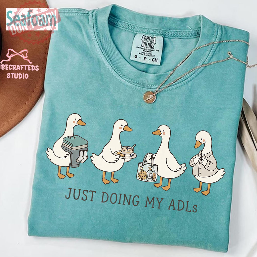 Doing Adls Goose Nurse Cna Occupational Therapy Tee Healthcare Worker Comfort Colors (1)