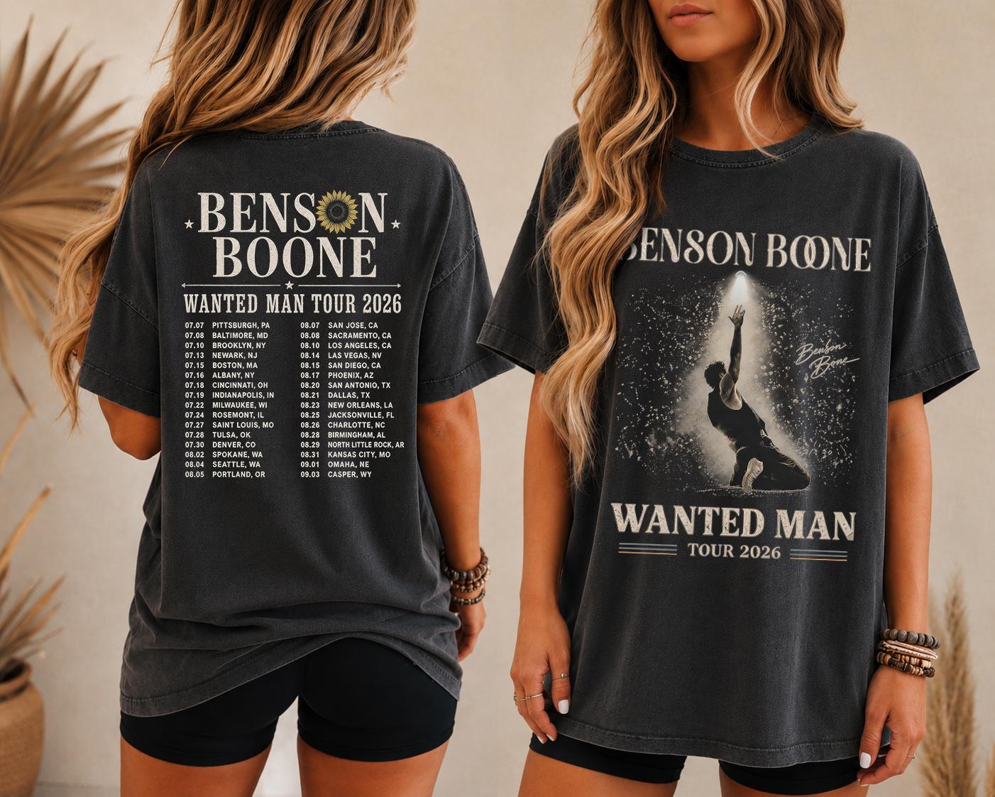 Comfort Colors Benson Bone Wanted Man Tour 2026 Benson Bone Concert Tee Benson Bone Fan World Tour Vintage Music (2)