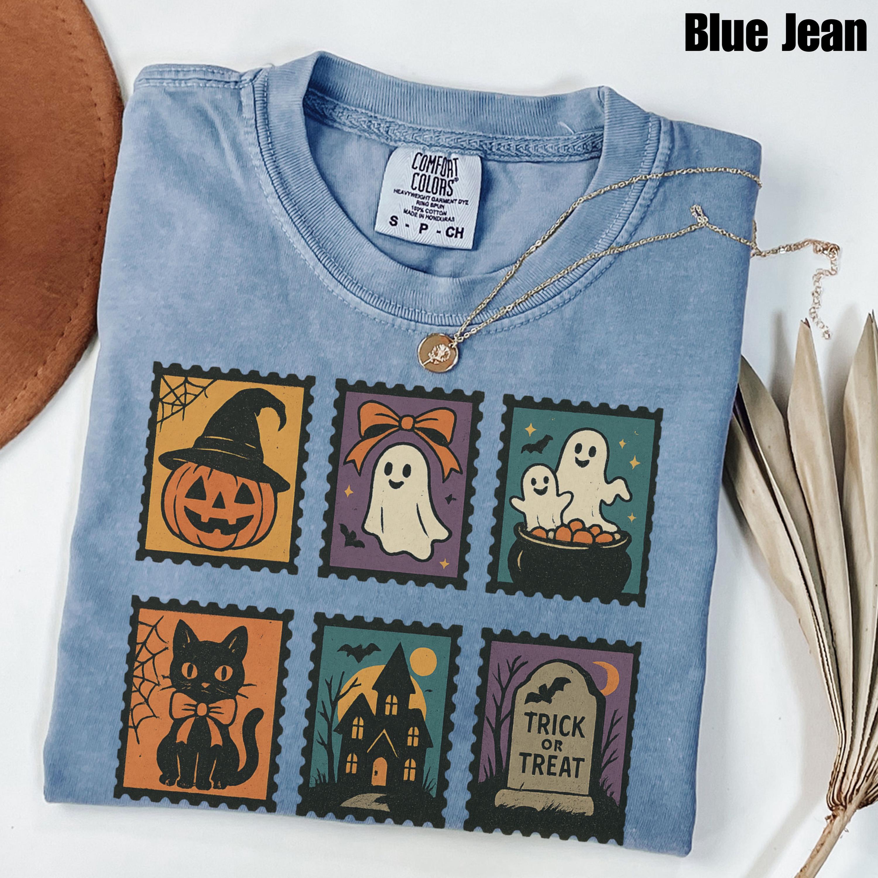 Halloween Ghost Pumpkin Cat Comfort Colors Ghos Retro Ghost Tee Halloween Fall Spooky Ca (4)