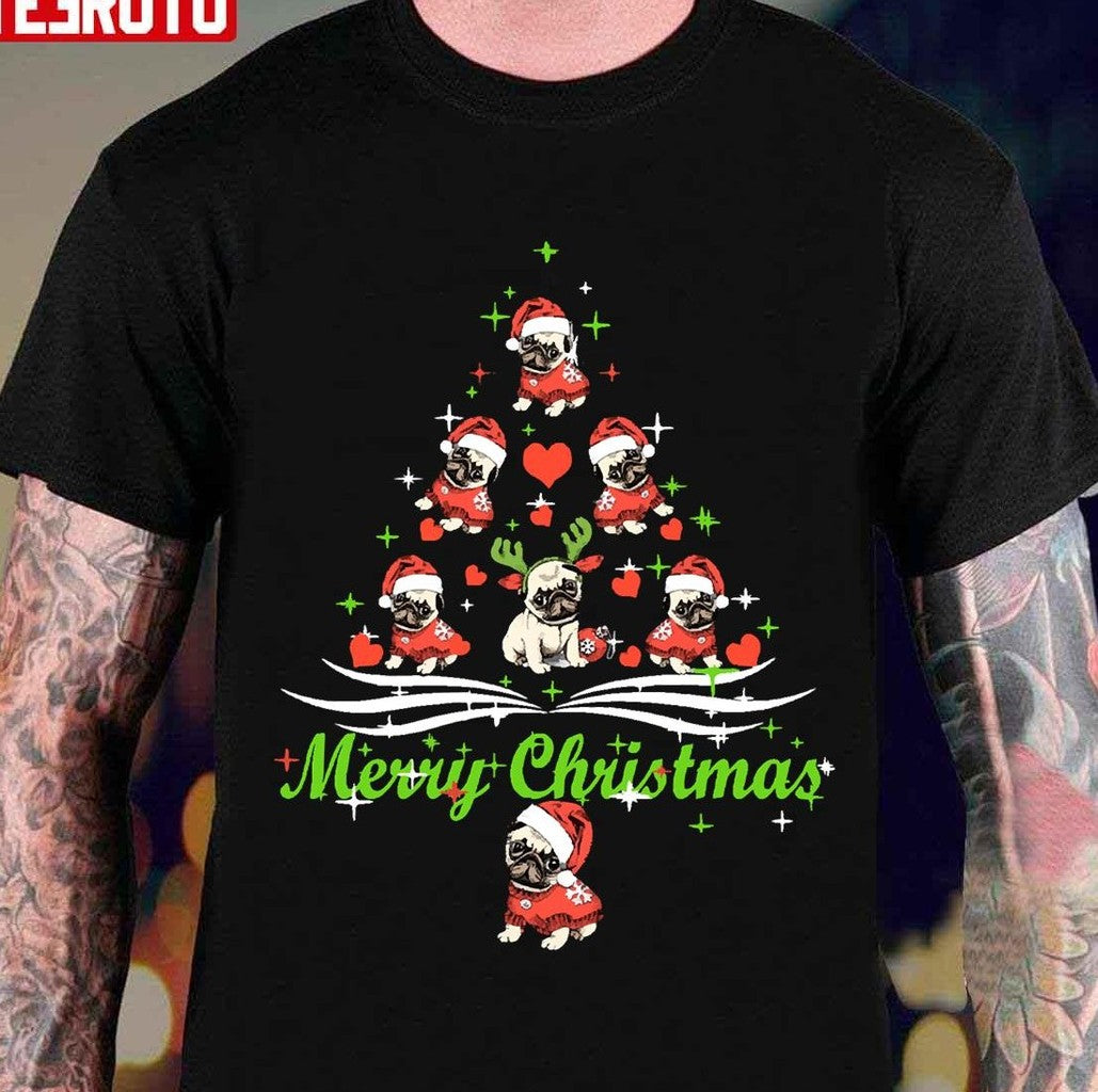 Pug Merry Christmas Funny December Festival Dog Unisex Sweatshirt