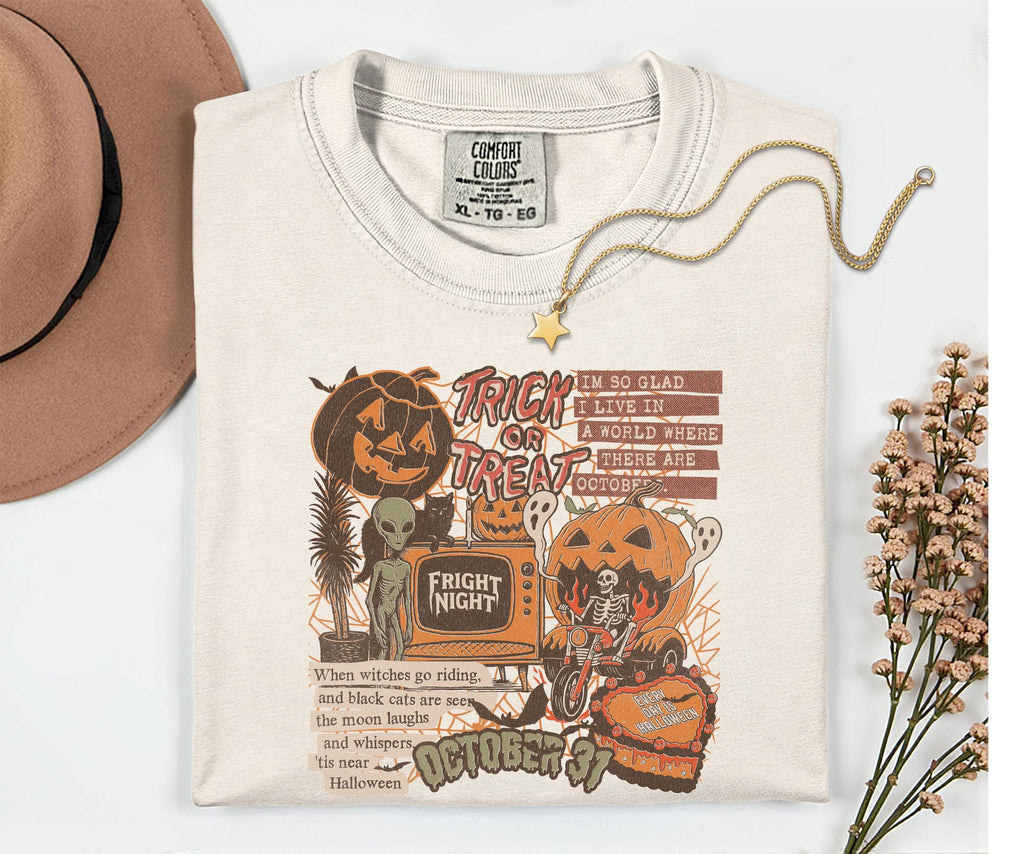 Comfort Colors Halloween Collage Retro Halloween Spooky Season Ghost Tee Halloween Halloween (3)