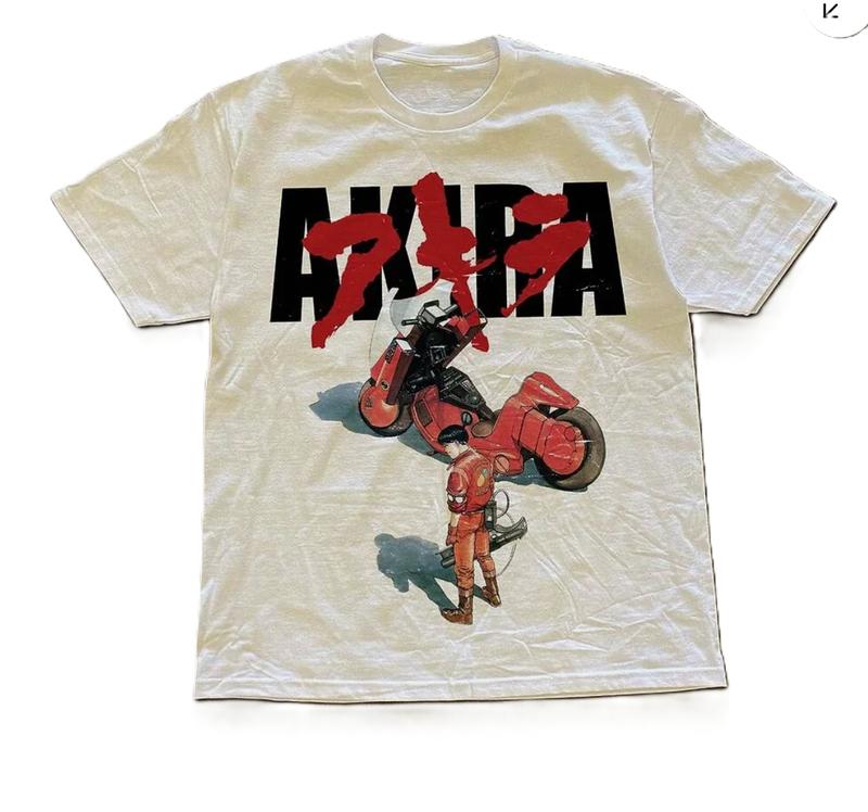 Akira Anime Graphic White Shirt Unisex Men Women Menswear Top Underwear Human Tshirt Streetwear Round Neck... (Image 1)