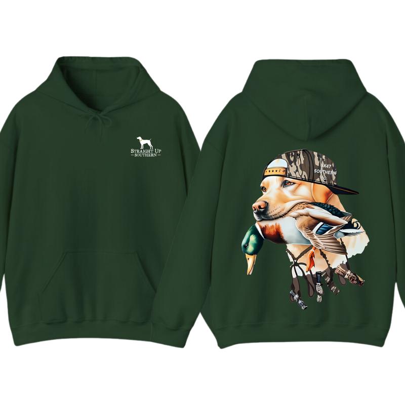 Bold Hunting Dog with Duck Graphic, Perfect for Outdoor Enthusiasts and Waterfowl Hunters, Unisex Hoodie... (Image 7)