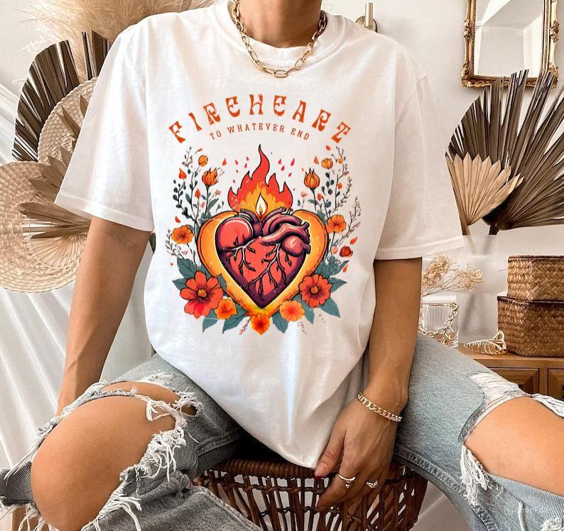 Throne of Glass Fireheart Shirt, Throne Of Glass Tshirt, Terrasen To Whatever End Kingdom Hoodie, Sweatshirt (Image 2)