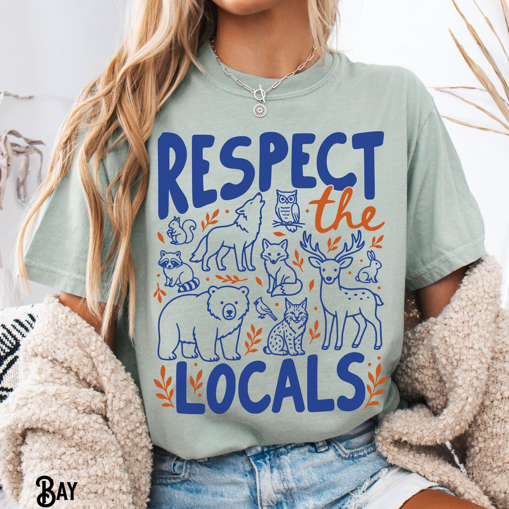 Comfort Colors National Park Respect Locals Tee Camping Granola Girl Nature Lover Park Ranger Woodland Animals (4)