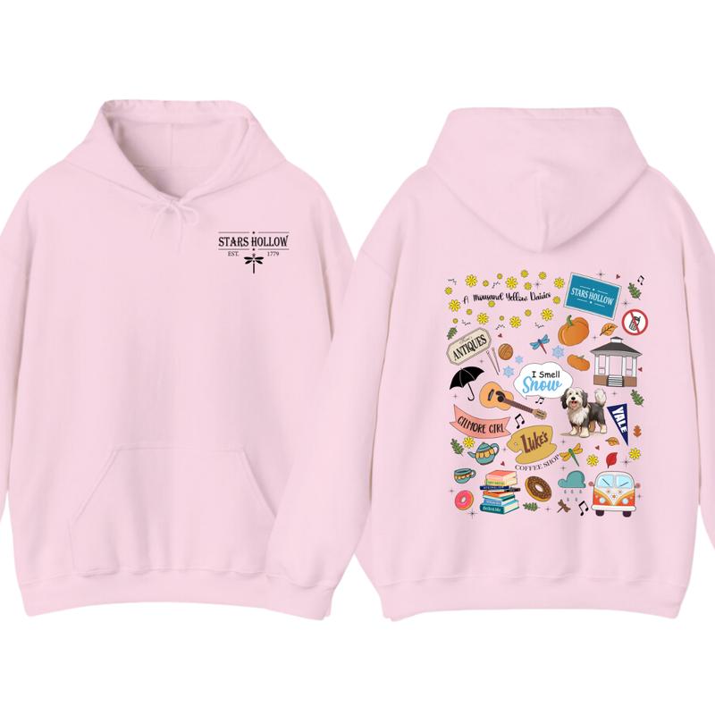 Stars Hollow Hoodie, Lukes Diner, Gilmore Girl tshirt Eras, Fall Comfort Womenswear Sweatshirt | PureTeeCo.com (Image 6)