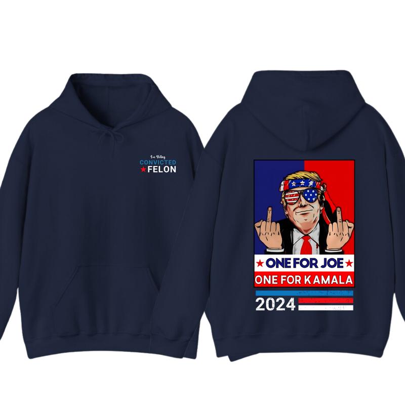 Trummmp Middle Fingers One For JOE One For Kamala 2024 2 Sided Hoodie, T-Shirt, Gift For Men And Woman, Trendy... (Image 9)