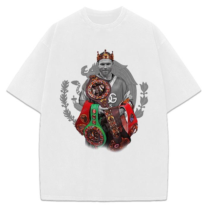 Canelo Alvarez Undisputed King Mexico Goat Saul Alvarez Boxing Vintage Style Graphic Design T-Shirt Cotton... (Image 2)