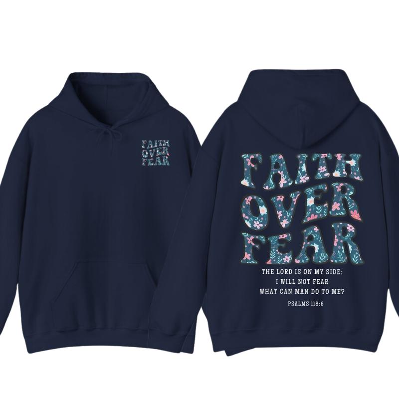 Faith Over Fear Christian Hoodie, Aesthetic Christian, Jesus Shirt, Church Hoodie,Cotton Fabic Soft Top Sweatshirt (Image 9)