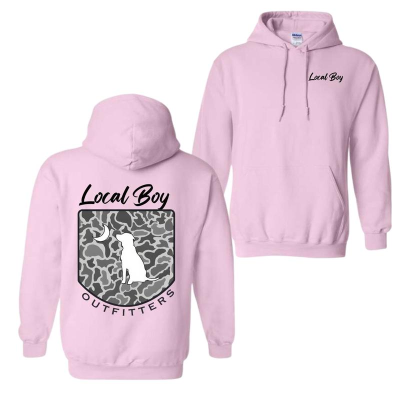 Local Boy Outfitters Hoodie Classic Camouflage Design Featuring a Dog and Moon Graphic, Ideal for Nature Lovers... (Image 7)