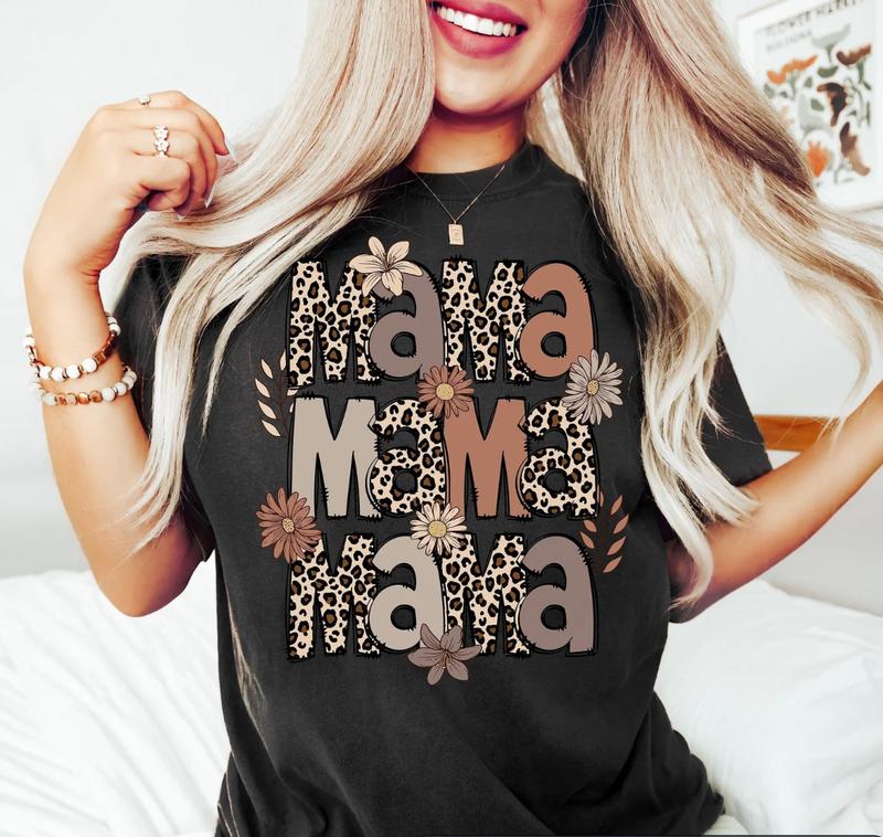 Leopard Mama Shirt, Mothers Day Shirt, Retro Mama Shirt, Motherâ€™s Day Gift, Mom Life Shirt, Motherhood Shirt,... (Image 2)