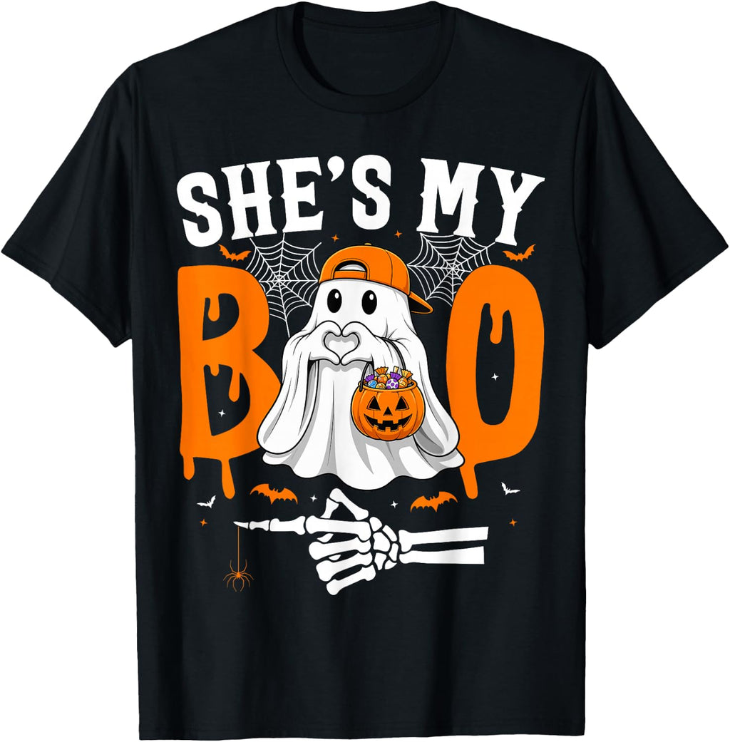 He'S Boo Matching Couples She'S Boo Halloween Couple Unisex T-shirt, Sweatshirt, Hoodie (1)