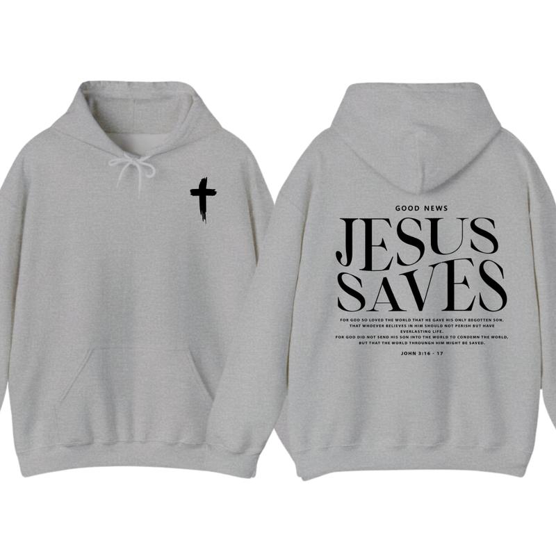 Jesus Saves John 316-17 Front and Back Print Christian Pullover Hoodie Full Color, for Men Women T-Shirts,... (Image 4)