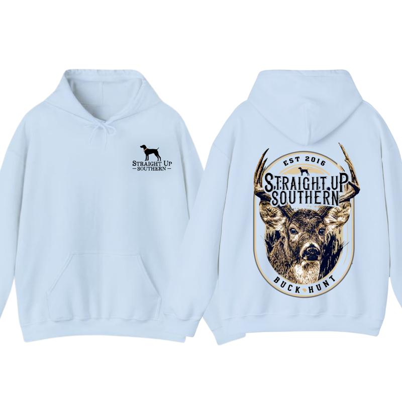 Straight Up Southern Buck Hunt Hoodie, Perfect for Every Outdoor Adventure Classic Cotton Classic Cotton... (Image 7)