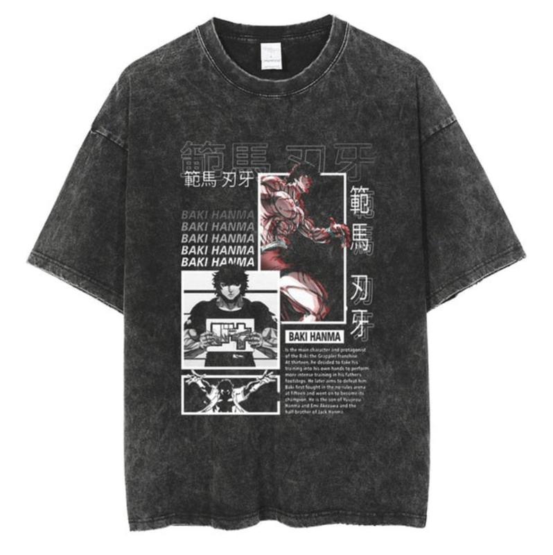 Baki Panels Shirt, Baki Hanma Shirt, Baki the Grappler Yujiro Shirt Menswear Top Underwear Tshirt Streetwear... (Image 3)