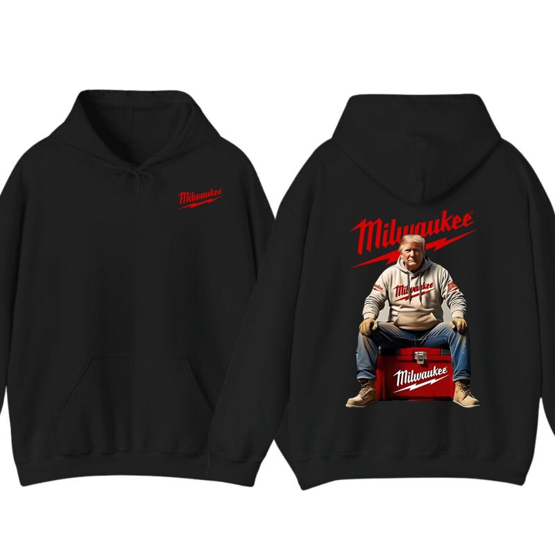 Milwaukee Hoodie - Classic Utility Design with Red Lettering and Practical Aesthetic, Perfect for Fans of the... (Image 1)