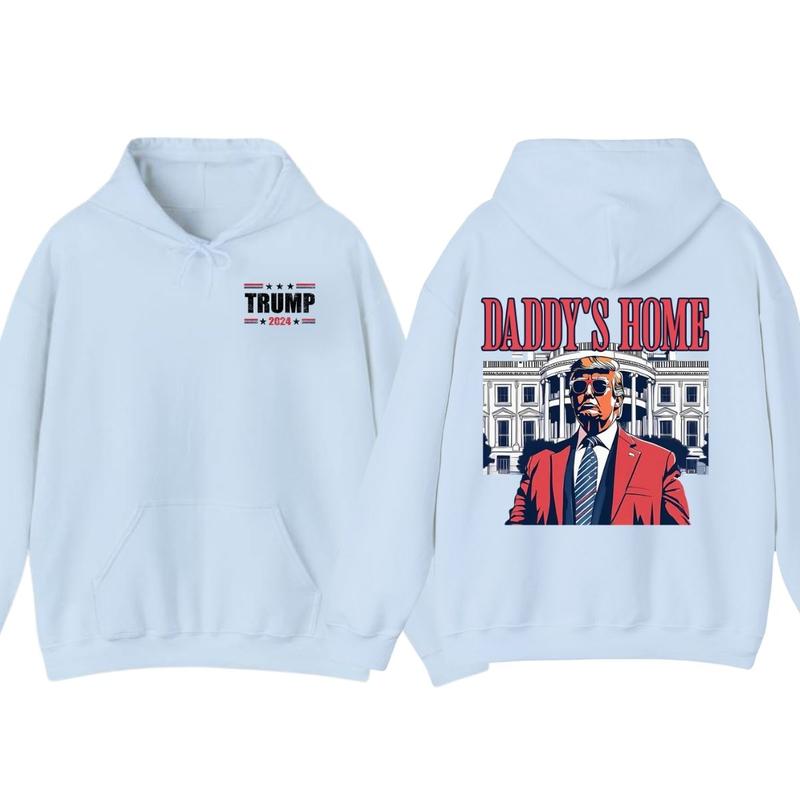 Daddy's Home Trummp Pink 2024 Maga 2024 Trummp Return 45 47 Tshirt - Sweatshirt (Image 4)
