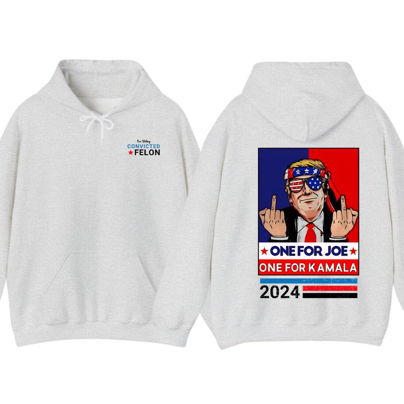 Trummmp Middle Fingers One For JOE One For Kamala 2024 2 Sided Hoodie, T-Shirt, Gift For Men And Woman, Trendy... (Image 3)