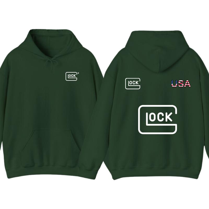 Glock Hoodie with USA Flag Design for Men, Classic Fit - Classic T-Shirts, Sweatshirt | PureTeeCo.com (Image 8)