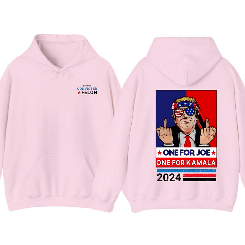 Trummmp Middle Fingers One For JOE One For Kamala 2024 2 Sided Hoodie, T-Shirt, Gift For Men And Woman, Trendy... (Image 6)