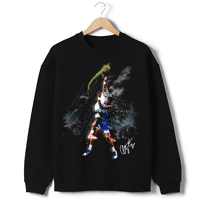 Anthony Edwards Minnesota Howling Wolves Dunk Custom Design Graphic T-Shirt Crewneck Cotton Hoodie, Sweatshirt (Image 5)