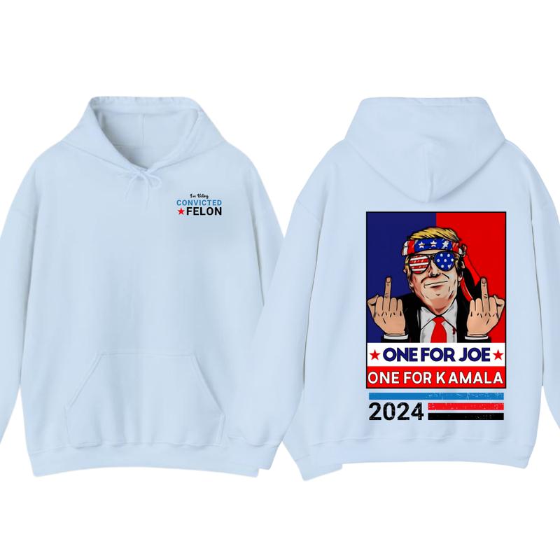 Trummmp Middle Fingers One For JOE One For Kamala 2024 2 Sided Hoodie, T-Shirt, Gift For Men And Woman, Trendy... (Image 7)