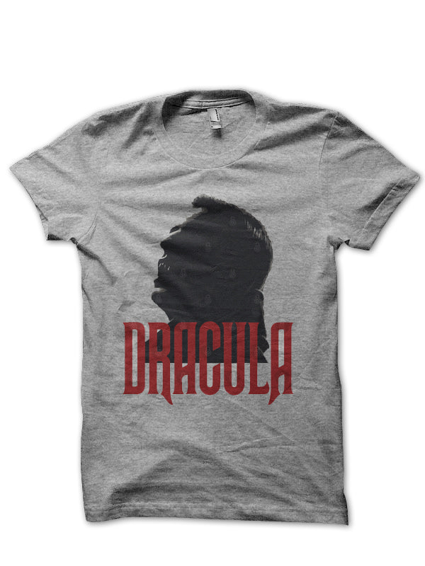Dracula Half Sleeve Grey T-Shirt Hoodie, Sweatshirt | PureTeeCo.com