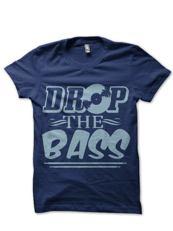 Drop The Bass Navy Blue Tee Hoodie, Sweatshirt | PureTeeCo.com