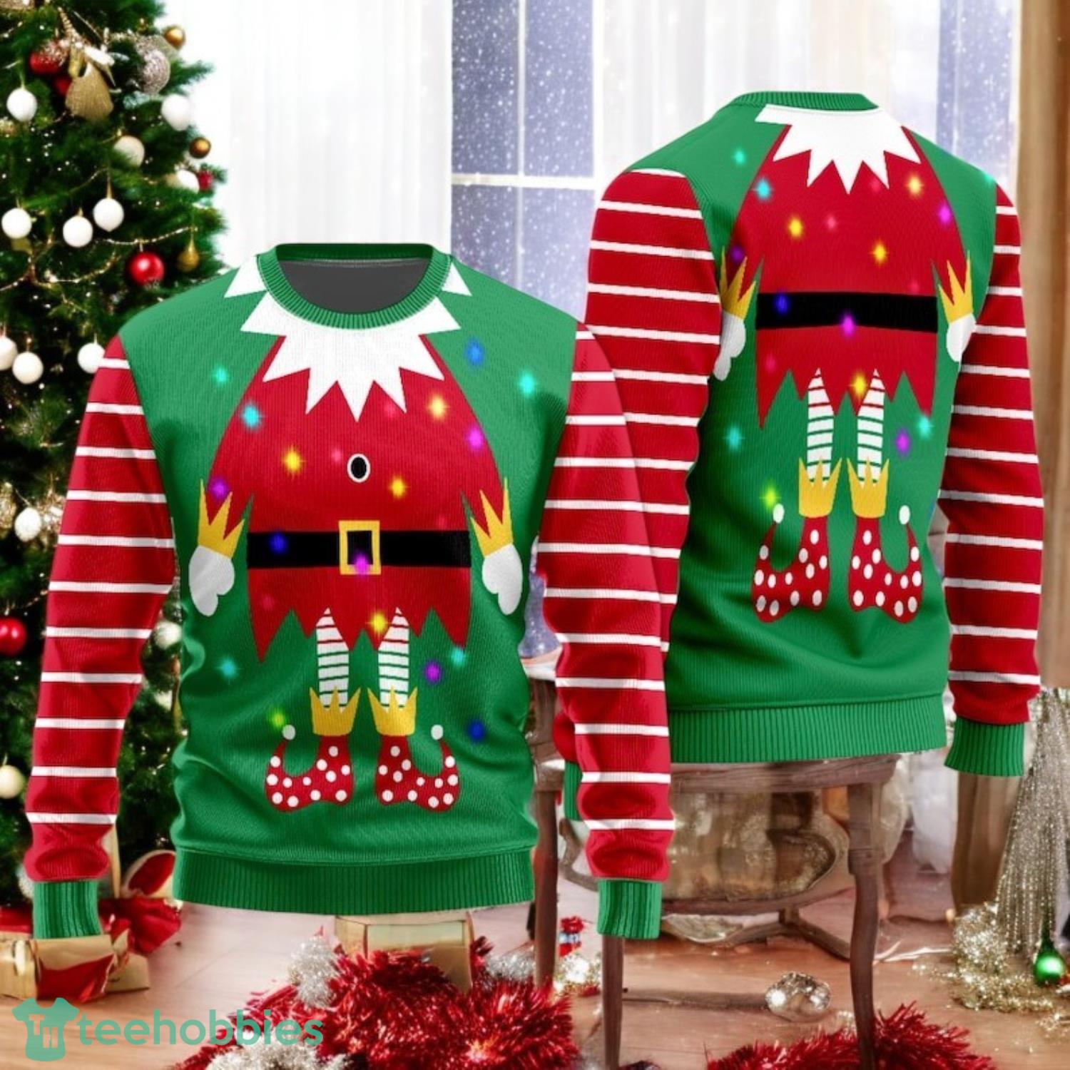 E-l-f Costume Ugly Christmas Sweater Funny Xmas Sweater Xmas Holiday Sweater
