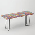 Retro Rainbow Funny Dachshunds Bench Gallery Image 1
