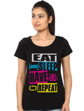 Eat Sleep Rave Repeat Black Girlâ€™s Top T-Shirts, Hoodie, Sweatshirt | PureTeeCo.com