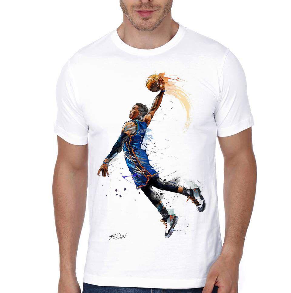 Russell Westbrook Half Sleeve White T-Shirt Hoodie, Sweatshirt | PureTeeCo.com