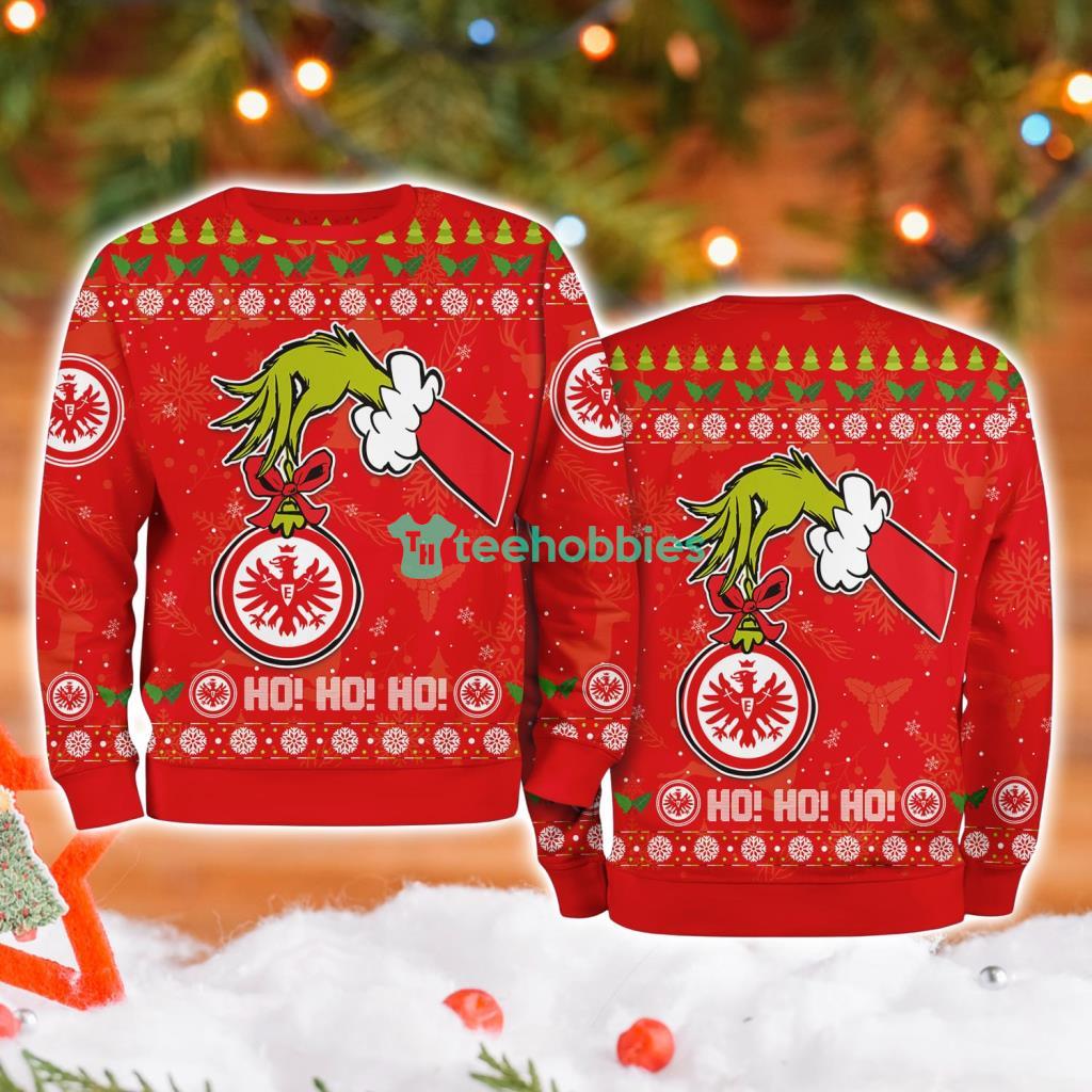 Eintracht Frankfurt Grinch Hand Ugly Christmas Sweater 3D