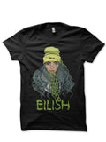 Billie Eilish Half Sleeve Black T-Shirt Style002 Hoodie, Sweatshirt | PureTeeCo.com