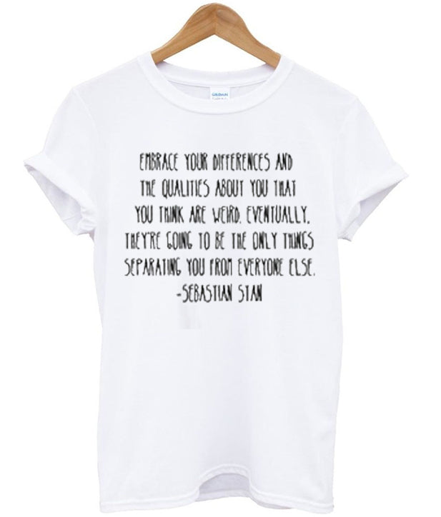 embrace your differences sebastian stan t-shirt Hoodie, Sweatshirt | PureTeeCo.com