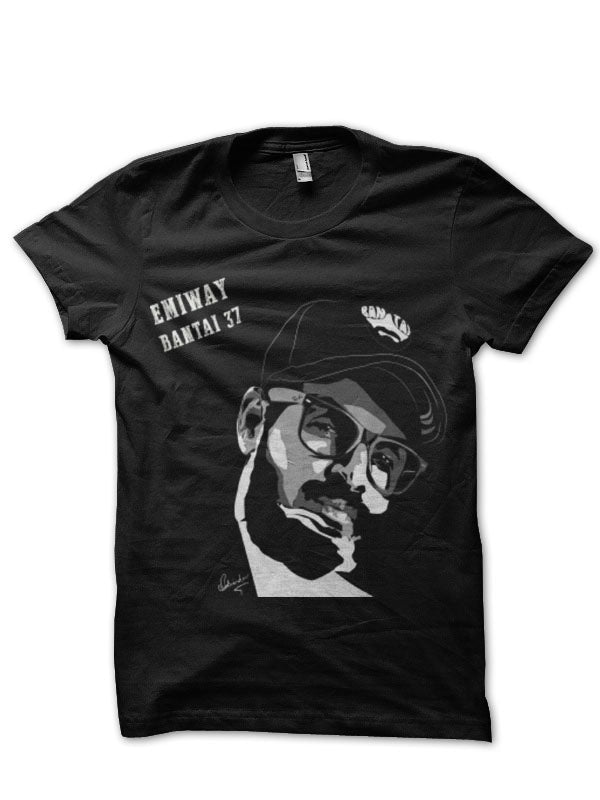 Emiway Bantai Half Sleeve Black T-Shirt Style001 Hoodie, Sweatshirt | PureTeeCo.com