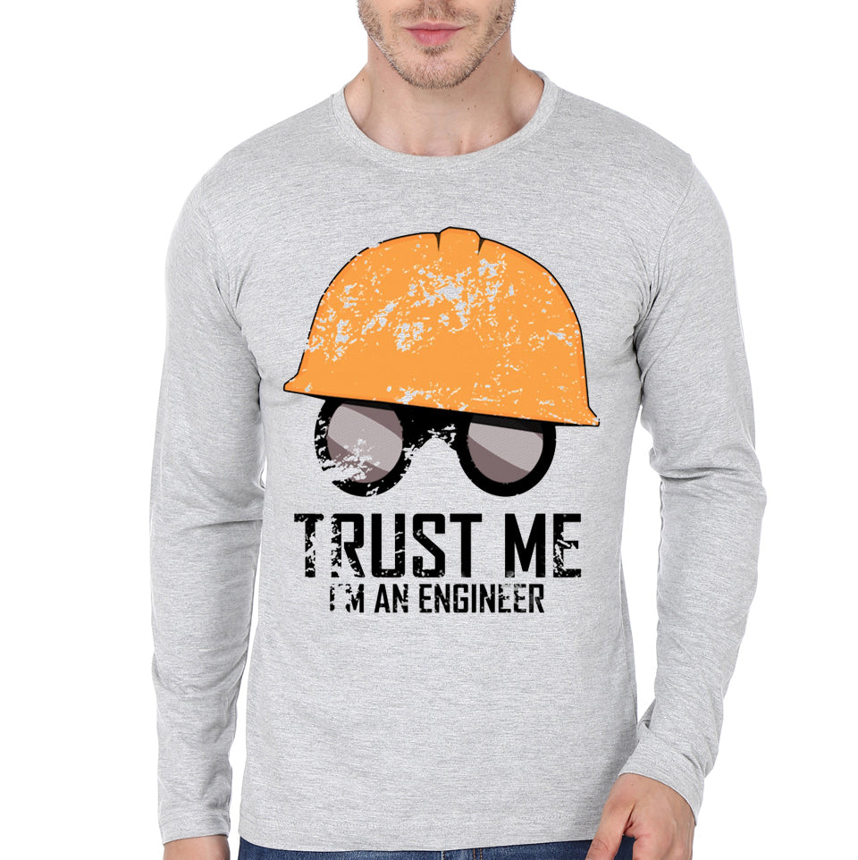 Engineer Grey Full Sleeve Tee Hoodie, Sweatshirt | PureTeeCo.com