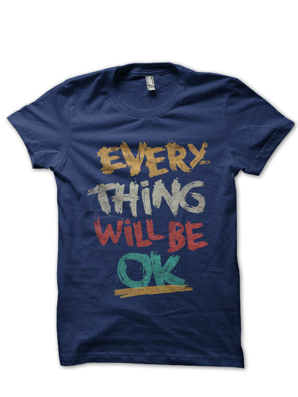 Everything OK Navy Blue Tee Hoodie, Sweatshirt | PureTeeCo.com