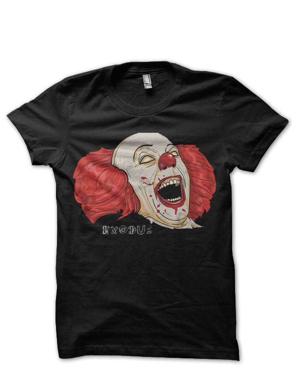 Pennywise Clown Exodus Half Sleeve Black T-Shirt Hoodie, Sweatshirt | PureTeeCo.com