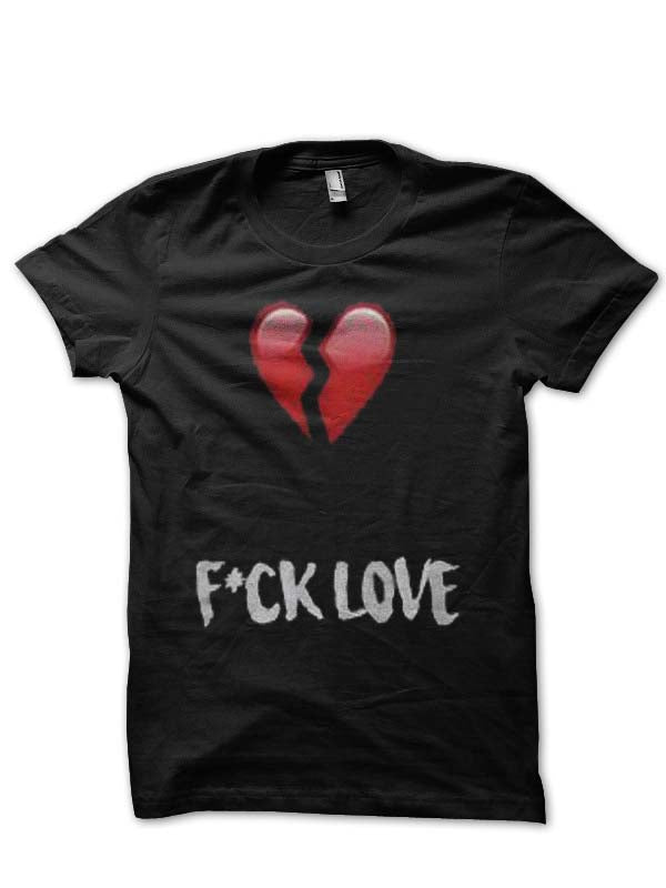 F*ck Love Black Half Sleeve T-Shirt Hoodie, Sweatshirt | PureTeeCo.com