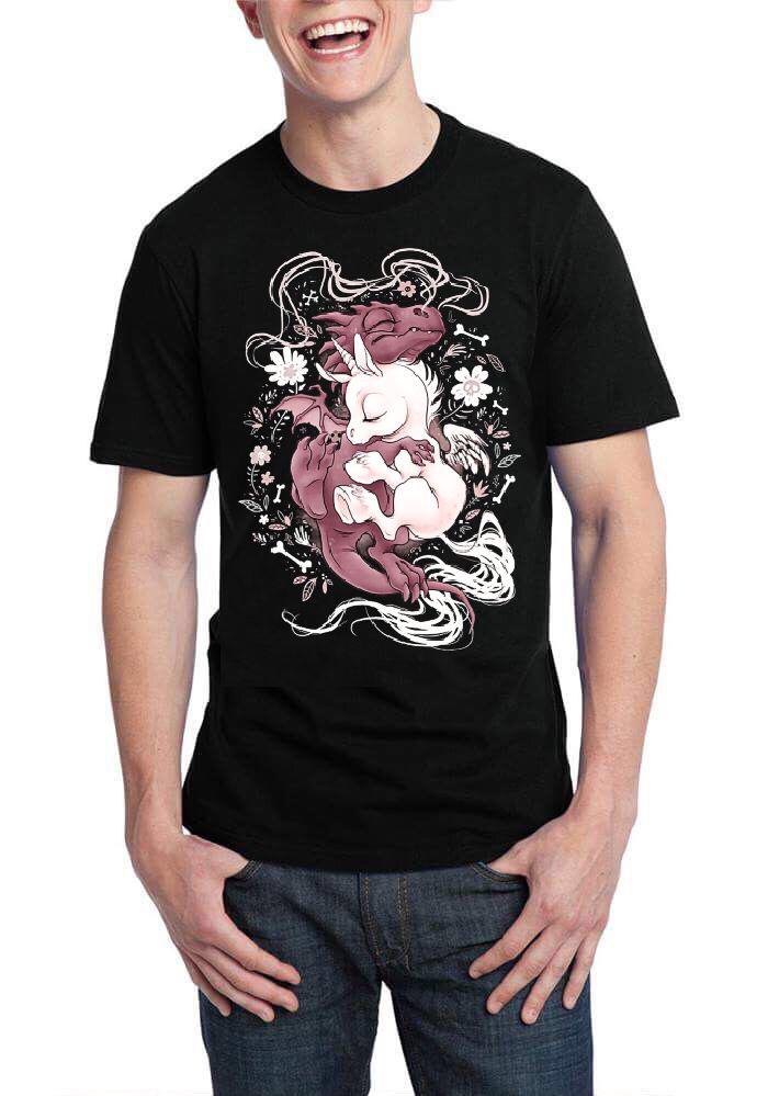 Unicorn Black Half Sleeve T-Shirt Style001 Hoodie, Sweatshirt | PureTeeCo.com