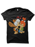 Flintstones Black Tee Hoodie, Sweatshirt | PureTeeCo.com