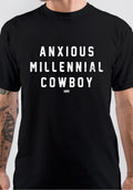 Anxious Millennial Cowboy T-Shirt Hoodie, Sweatshirt | PureTeeCo.com