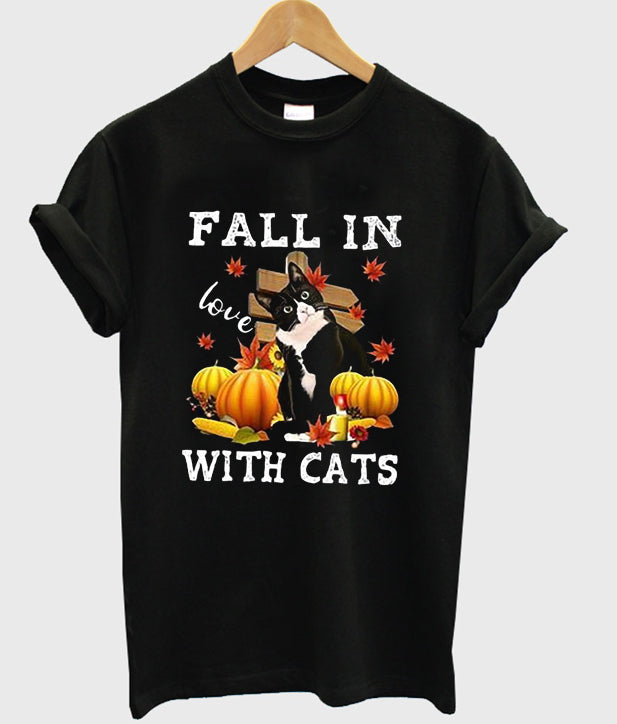 fall in love with cats t-shirt Hoodie, Sweatshirt | PureTeeCo.com