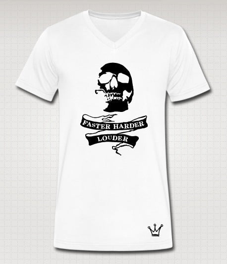 Faster Skull V-Neck T-Shirts, Hoodie, Sweatshirt | PureTeeCo.com