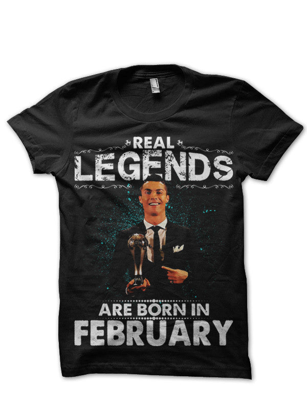 Real Legends Are Born In February Black T-Shirt Hoodie, Sweatshirt | PureTeeCo.com